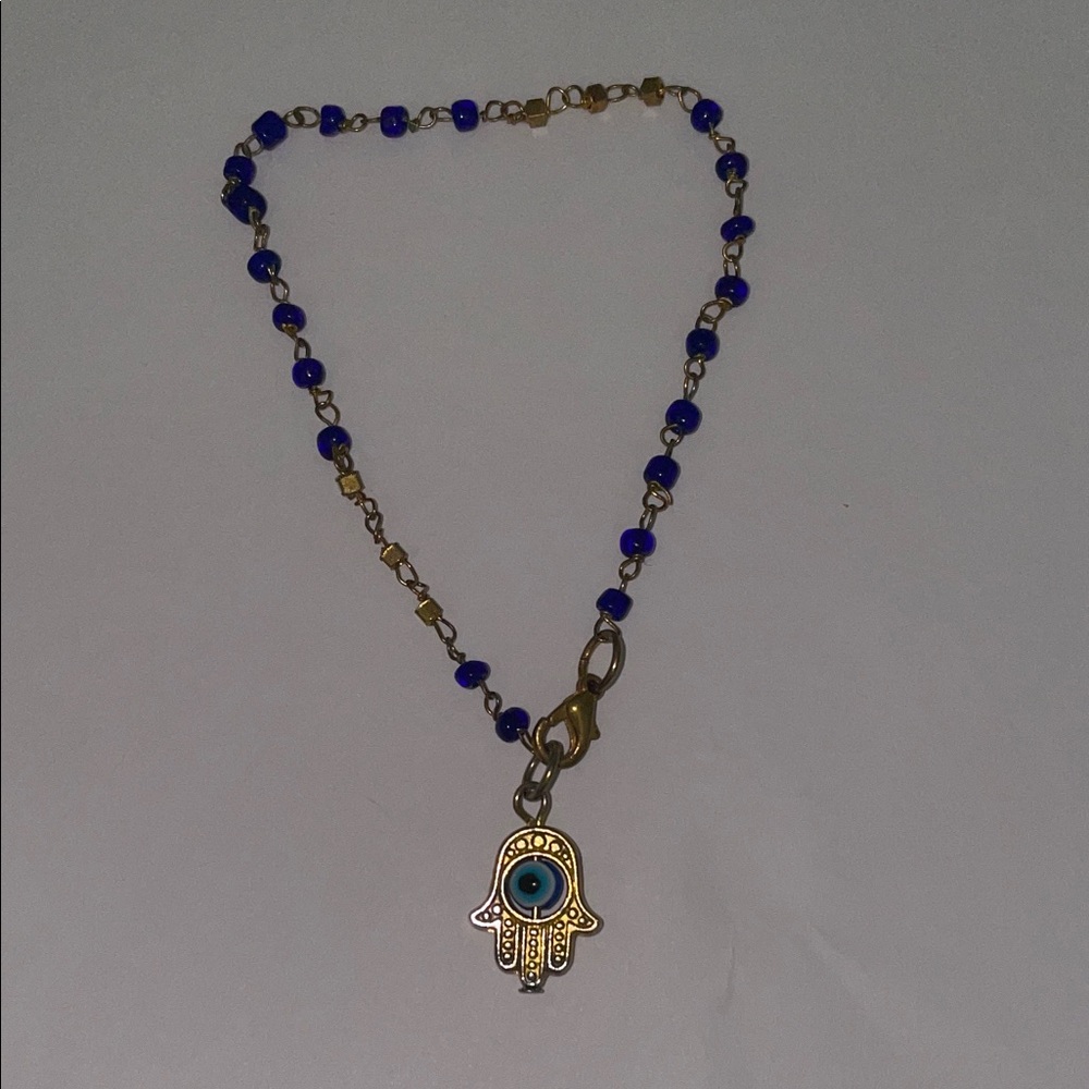 Gold and Blue Hamsa bracelet